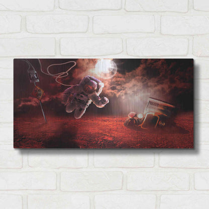 Luxe Metal Art 'Space Kicks on Route 66' by Alan, Metal Wall Art,24x12