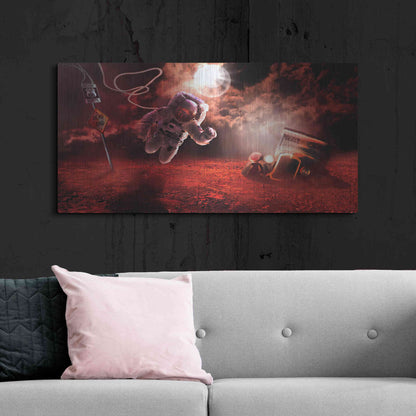 Luxe Metal Art 'Space Kicks on Route 66' by Alan, Metal Wall Art,48x24