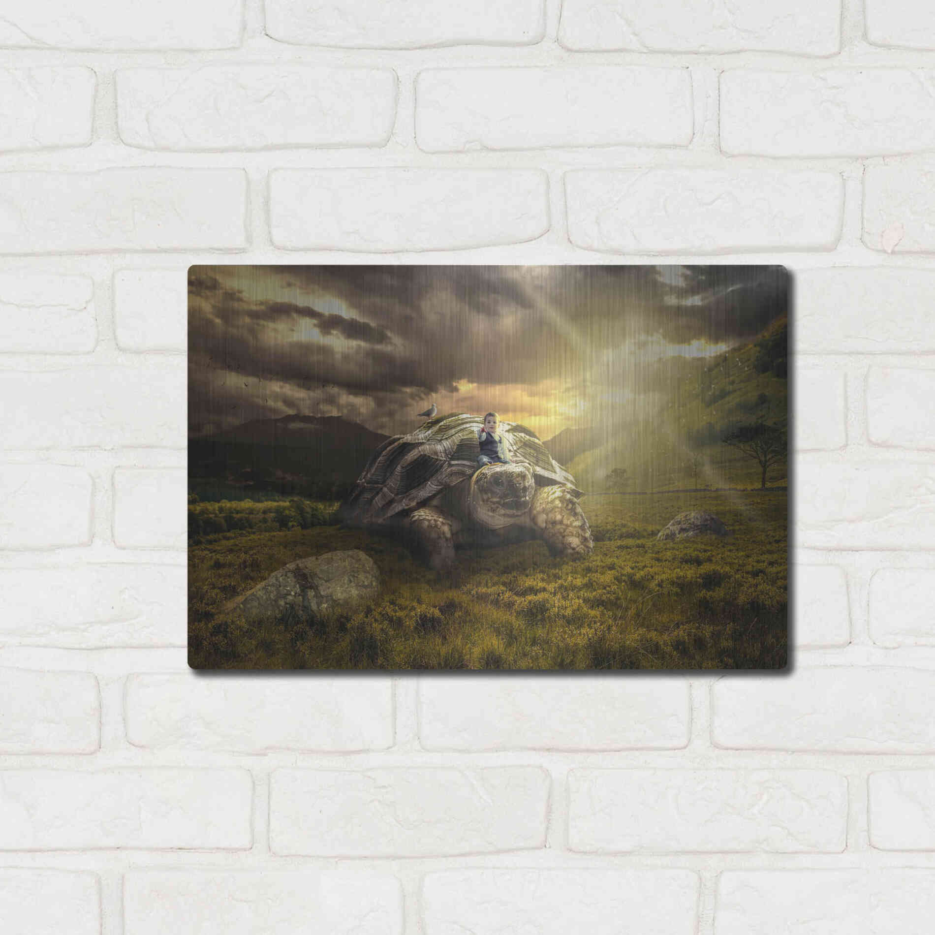 Luxe Metal Art 'Onward' by Alan, Metal Wall Art,16x12