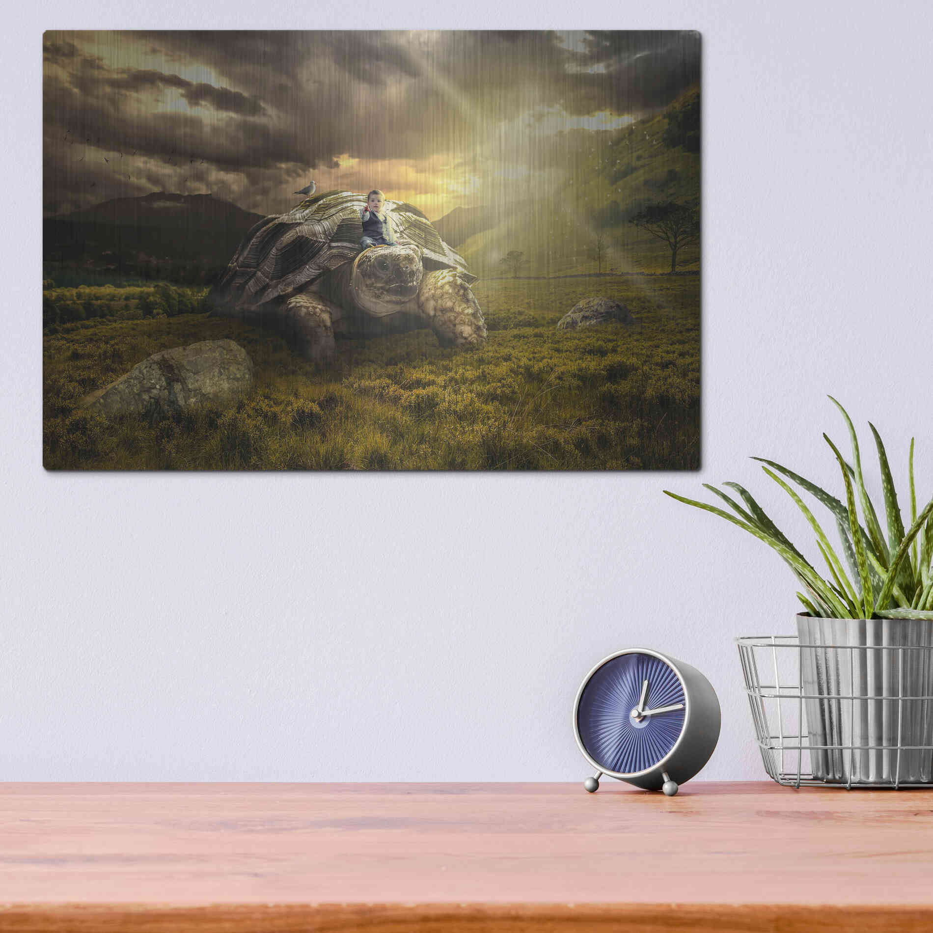 Luxe Metal Art 'Onward' by Alan, Metal Wall Art,16x12