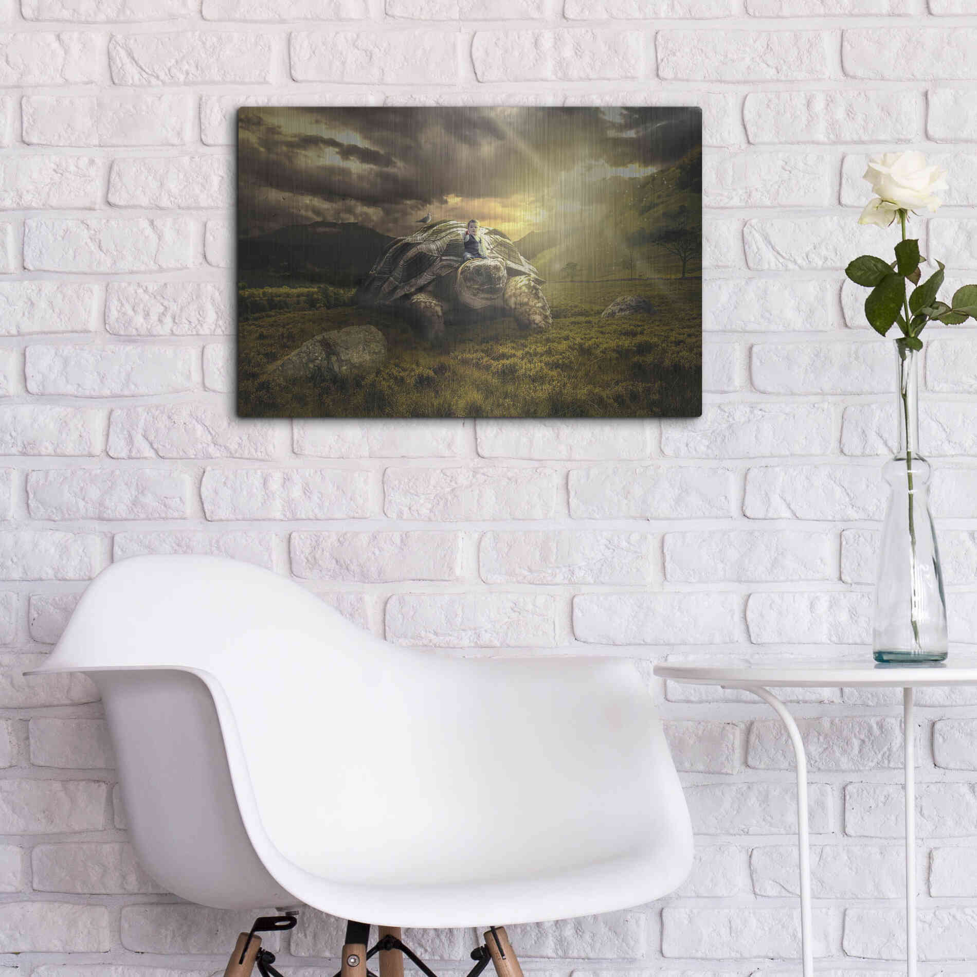 Luxe Metal Art 'Onward' by Alan, Metal Wall Art,24x16