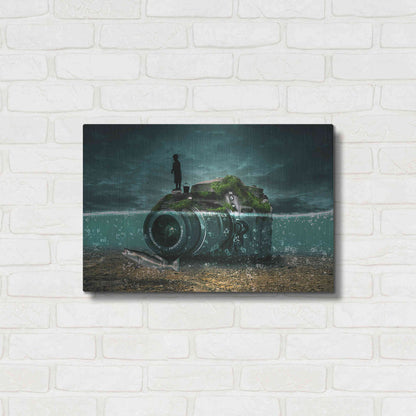 Luxe Metal Art 'Capturing Fish' by Alan, Metal Wall Art,24x16