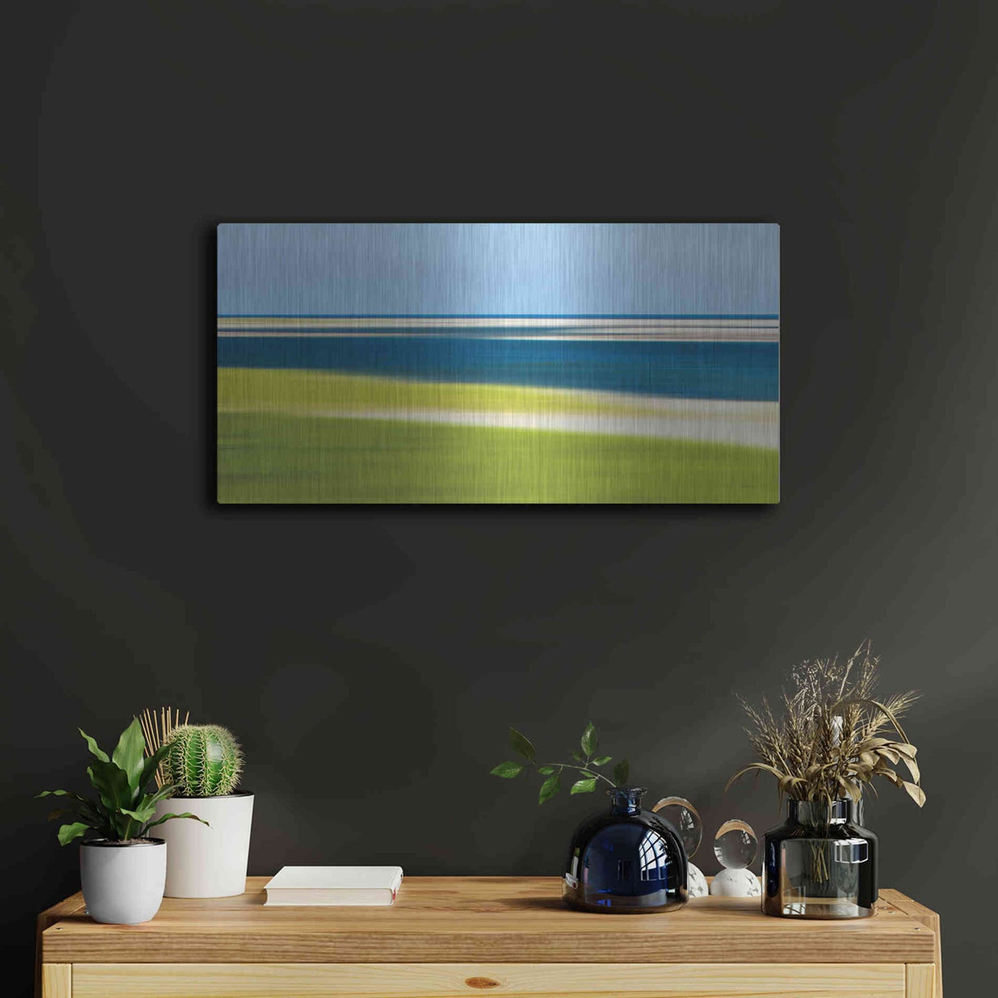 Luxe Metal Art 'Cape Cod Low Tide' by Katherine Gendreau, Metal Wall Art,24x12