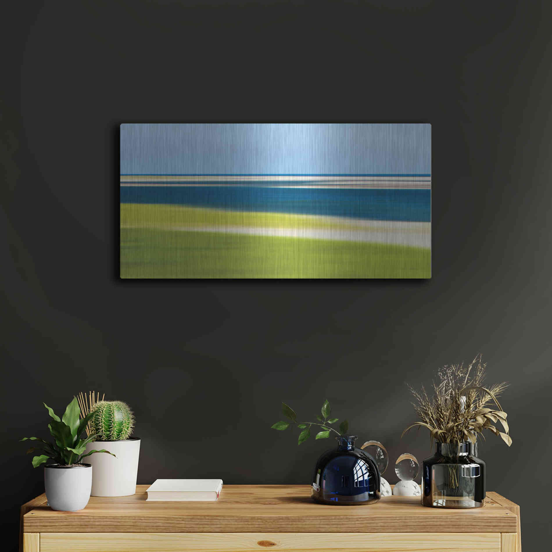Luxe Metal Art 'Cape Cod Low Tide' by Katherine Gendreau, Metal Wall Art,24x12