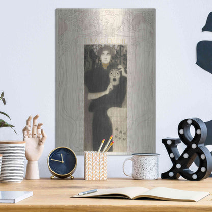 Luxe Metal Art 'Tragodie' by Gustav Klimt, Metal Wall Art,12x16