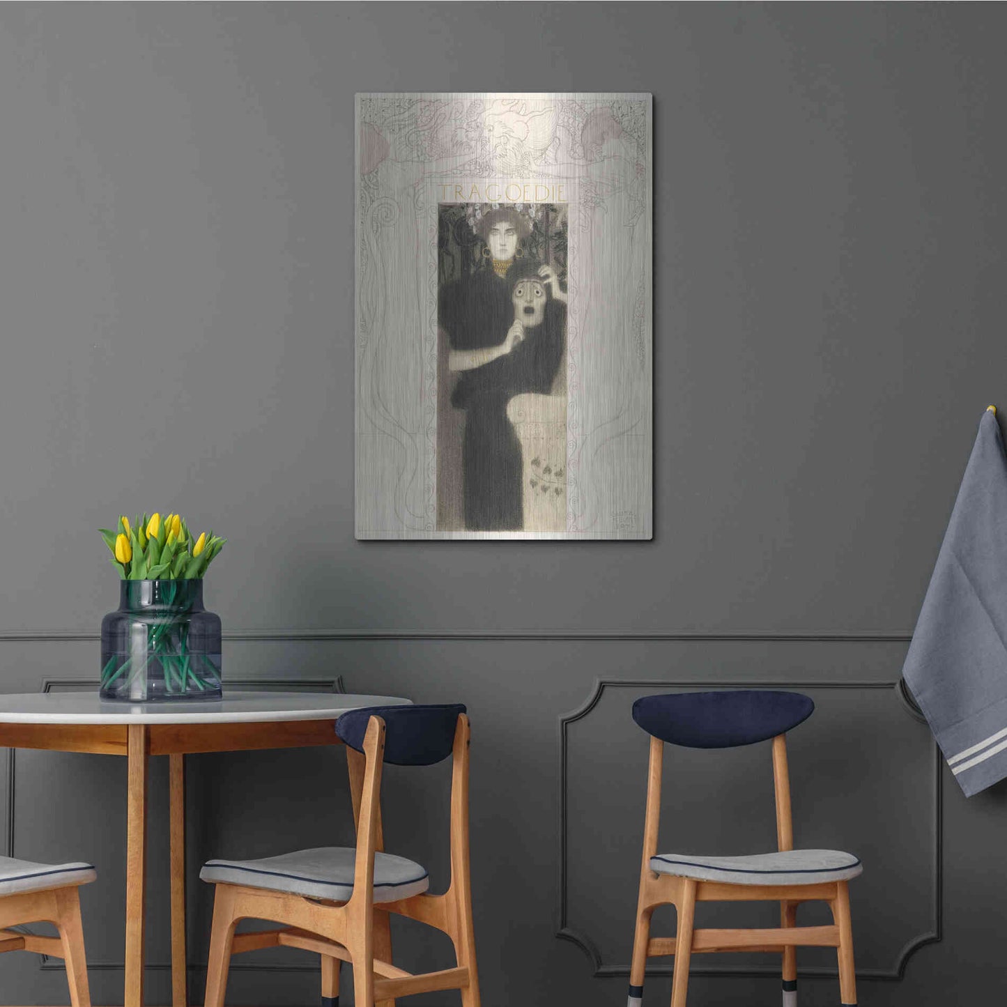 Luxe Metal Art 'Tragodie' by Gustav Klimt, Metal Wall Art,24x36