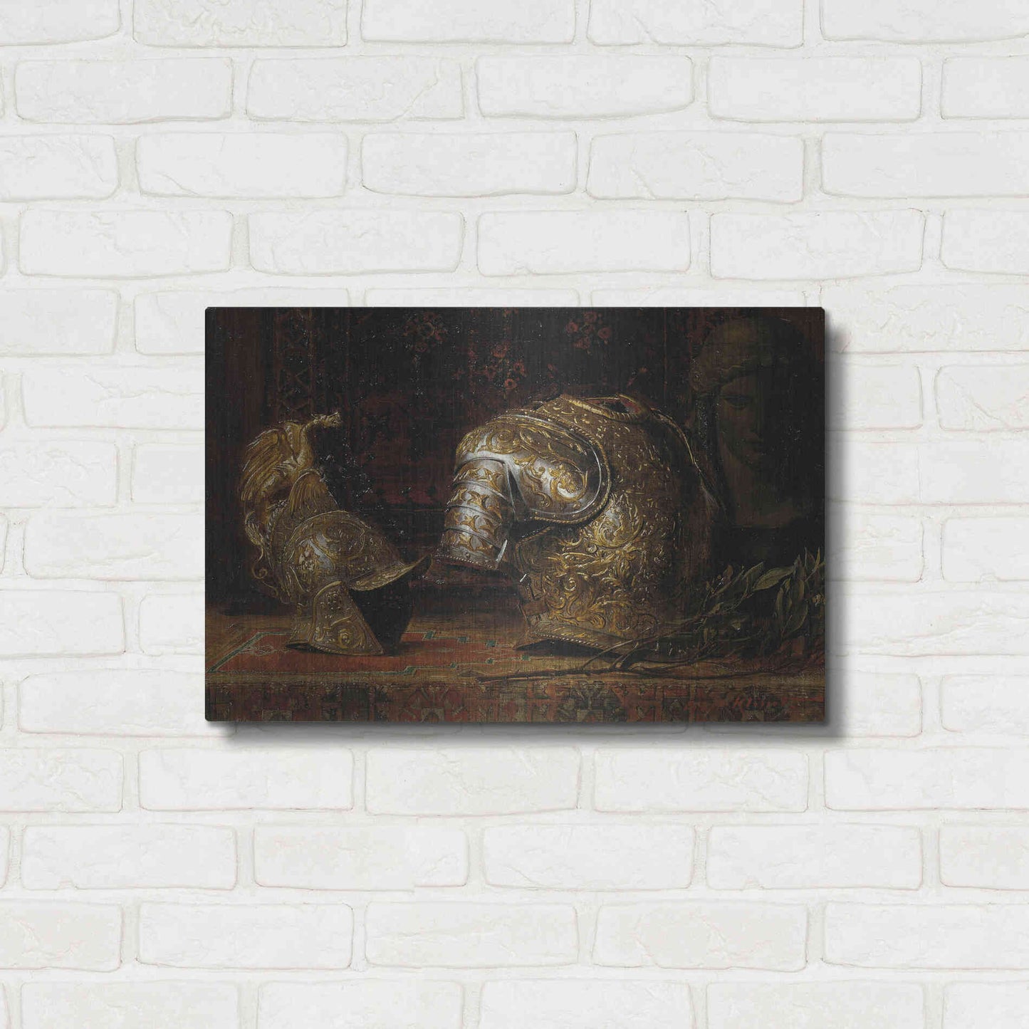 Luxe Metal Art 'Still Life with Armor' by Gustav Klimt, Metal Wall Art,24x16