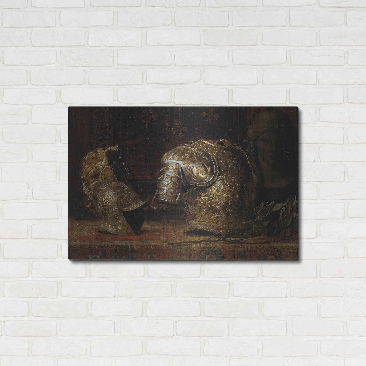 Luxe Metal Art 'Still Life with Armor' by Gustav Klimt, Metal Wall Art,36x24