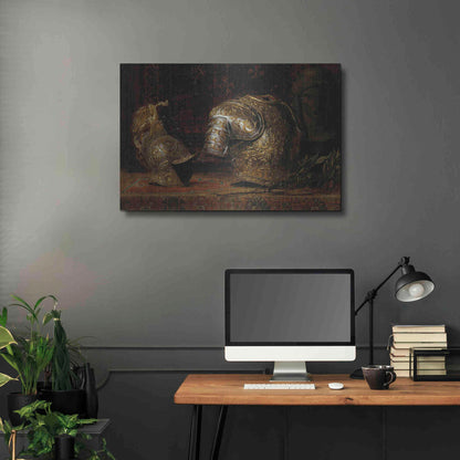 Luxe Metal Art 'Still Life with Armor' by Gustav Klimt, Metal Wall Art,36x24