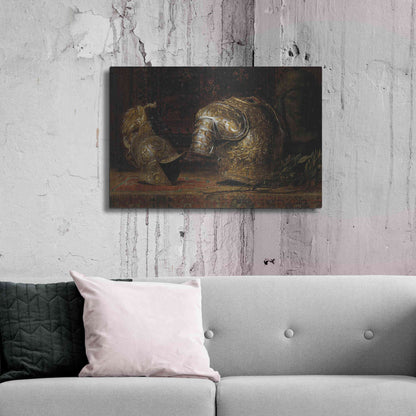 Luxe Metal Art 'Still Life with Armor' by Gustav Klimt, Metal Wall Art,36x24