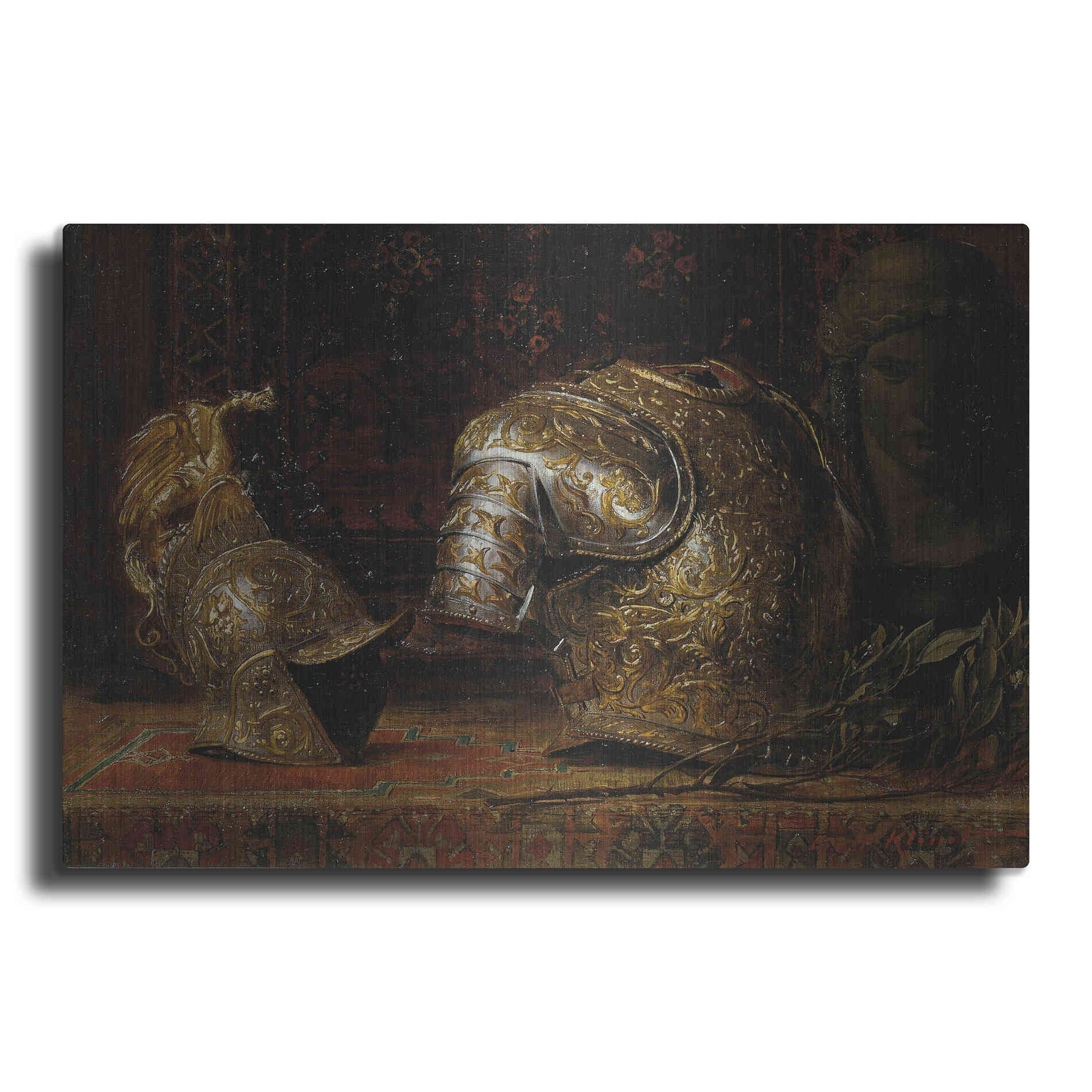 Luxe Metal Art 'Still Life with Armor' by Gustav Klimt, Metal Wall Art