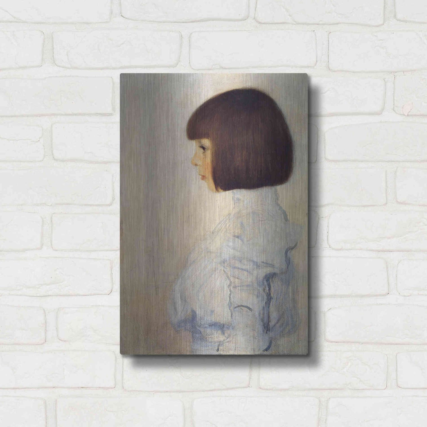 Luxe Metal Art 'Portrait of Helene' by Gustav Klimt, Metal Wall Art,12x16