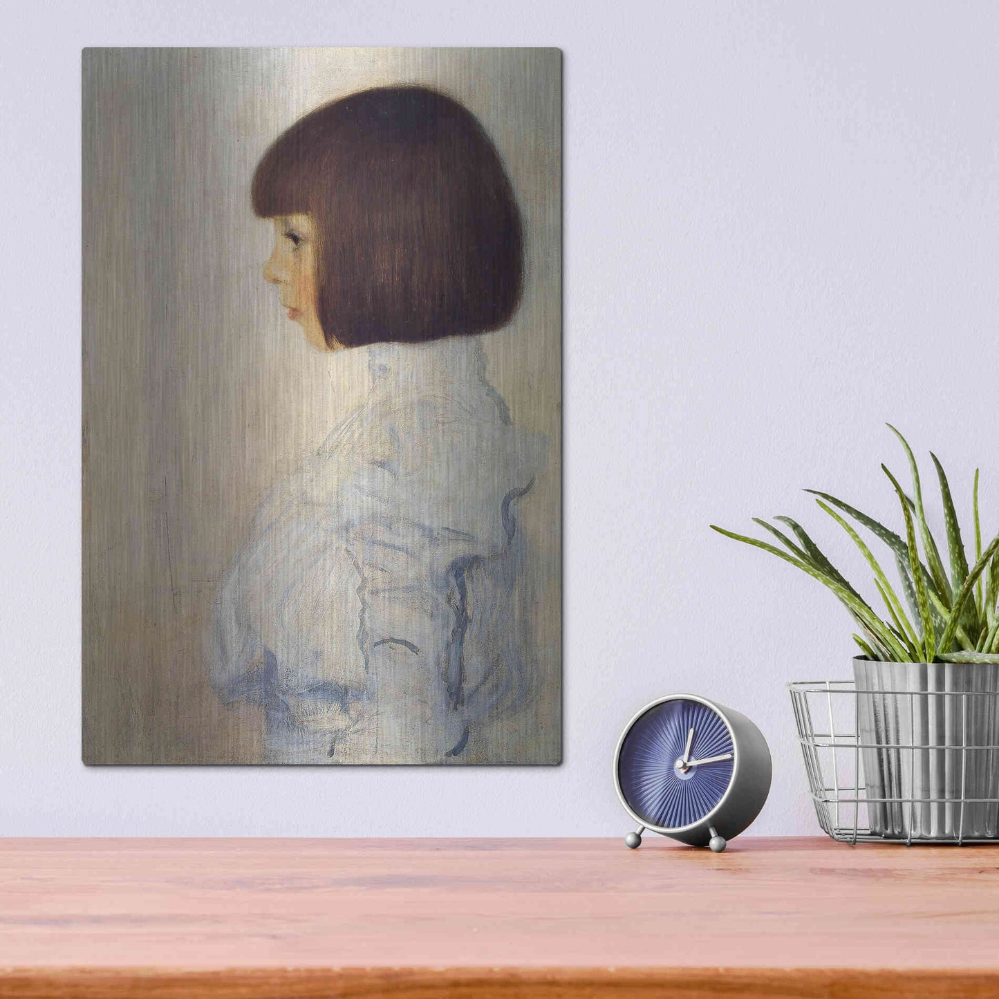 Luxe Metal Art 'Portrait of Helene' by Gustav Klimt, Metal Wall Art,12x16