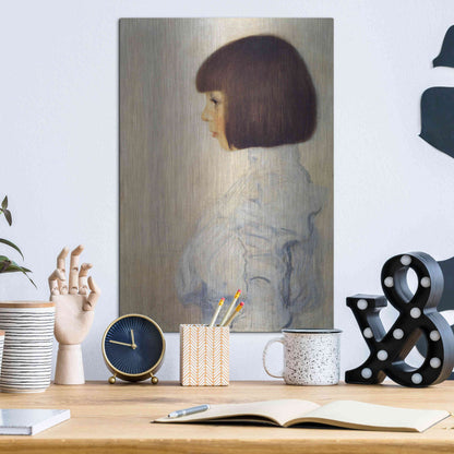 Luxe Metal Art 'Portrait of Helene' by Gustav Klimt, Metal Wall Art,12x16