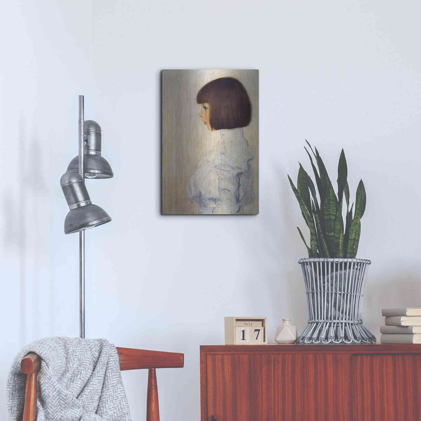 Luxe Metal Art 'Portrait of Helene' by Gustav Klimt, Metal Wall Art,16x24