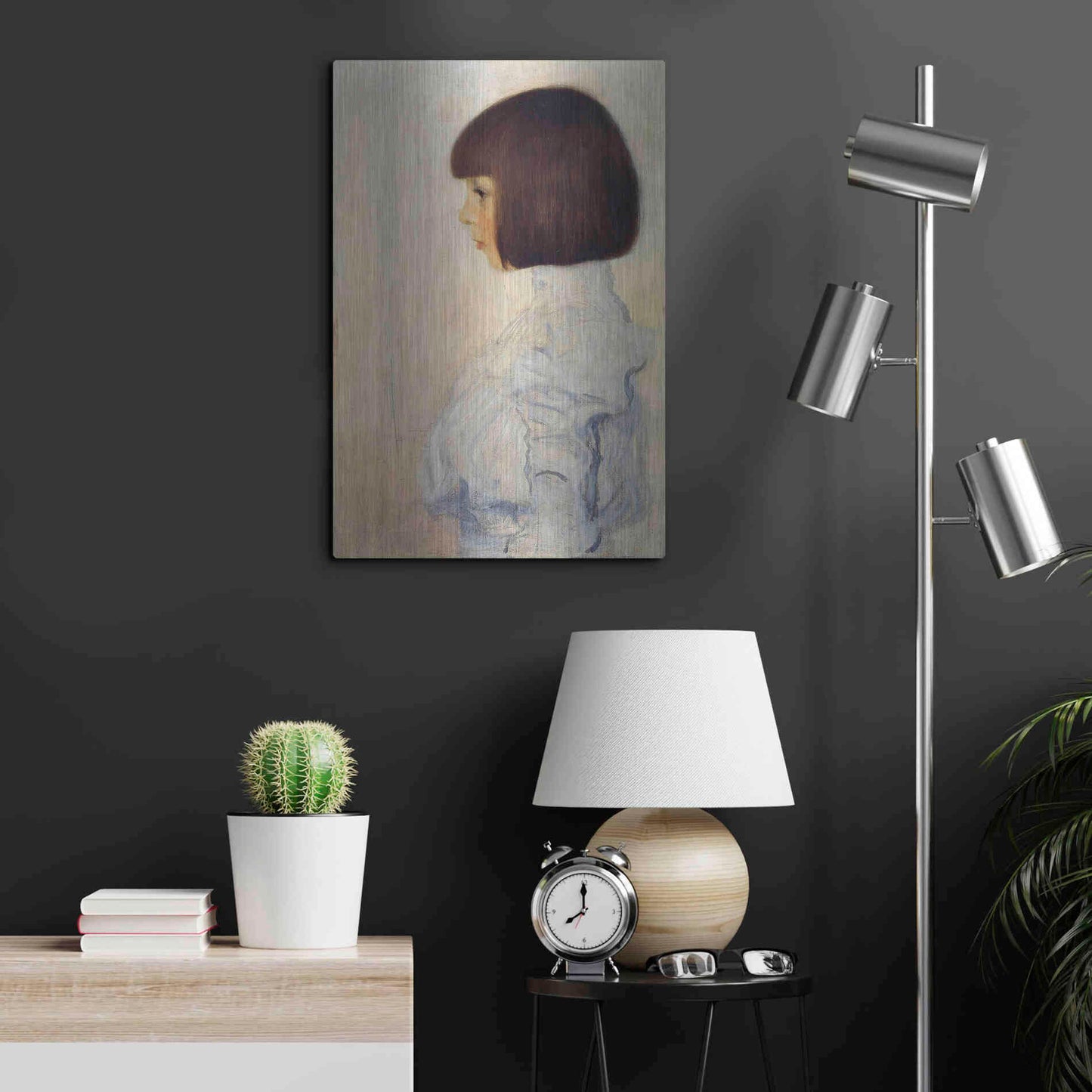 Luxe Metal Art 'Portrait of Helene' by Gustav Klimt, Metal Wall Art,16x24