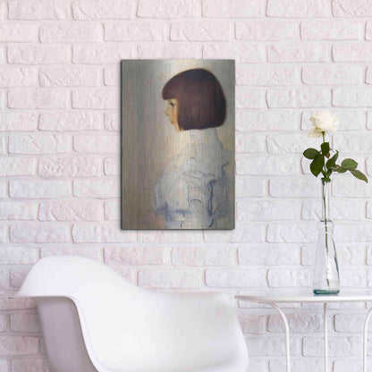 Luxe Metal Art 'Portrait of Helene' by Gustav Klimt, Metal Wall Art,16x24