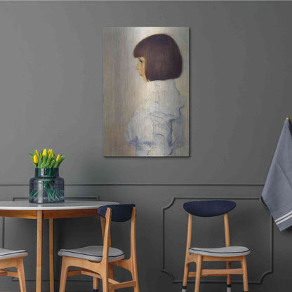 Luxe Metal Art 'Portrait of Helene' by Gustav Klimt, Metal Wall Art,24x36