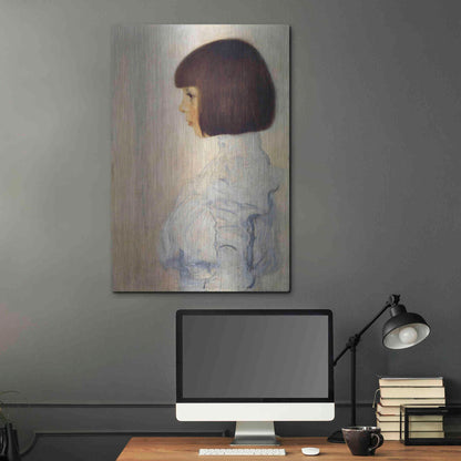 Luxe Metal Art 'Portrait of Helene' by Gustav Klimt, Metal Wall Art,24x36