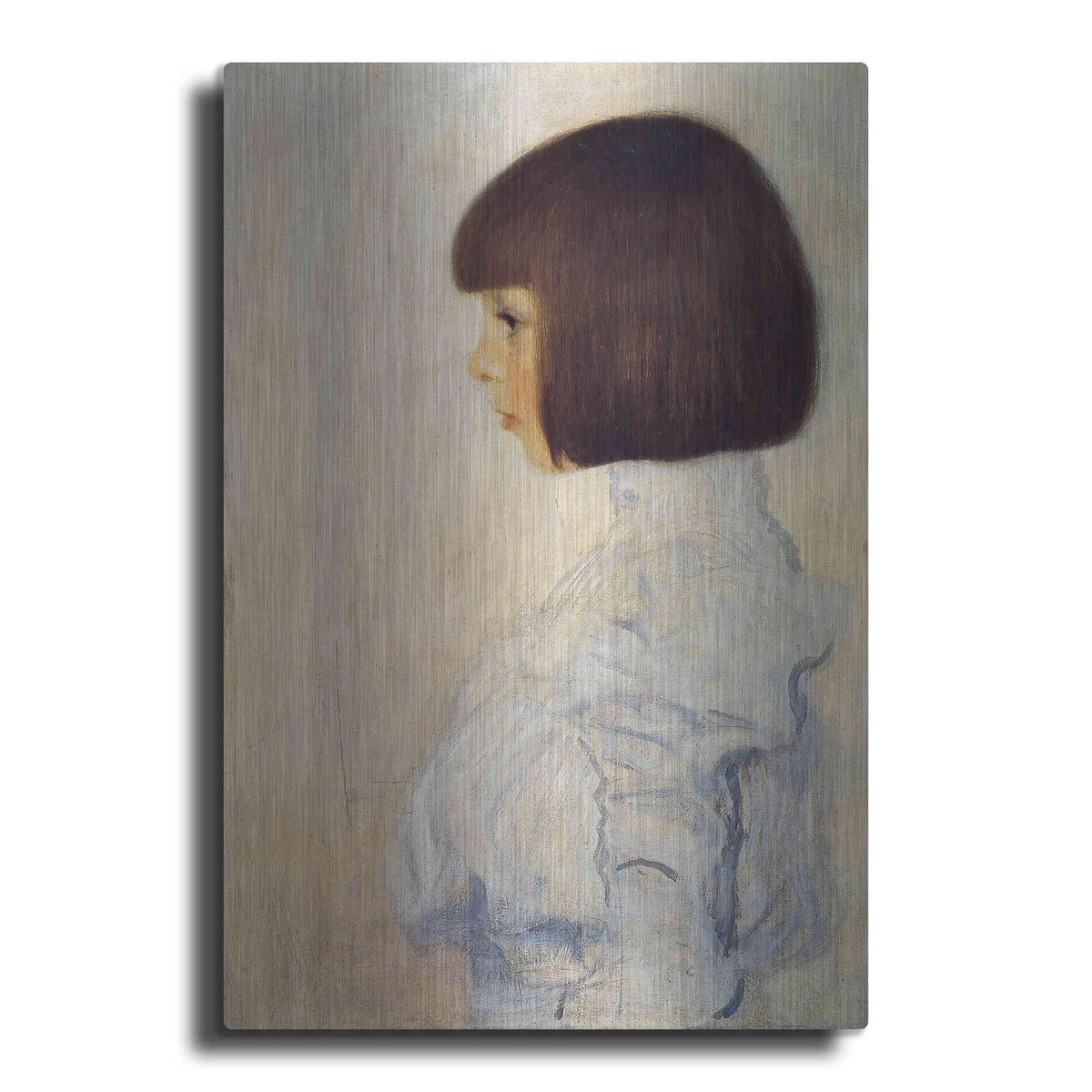 Luxe Metal Art 'Portrait of Helene' by Gustav Klimt, Metal Wall Art