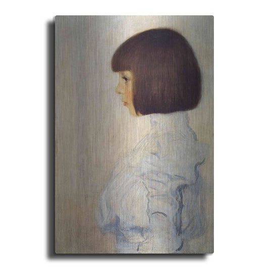 Luxe Metal Art 'Portrait of Helene' by Gustav Klimt, Metal Wall Art