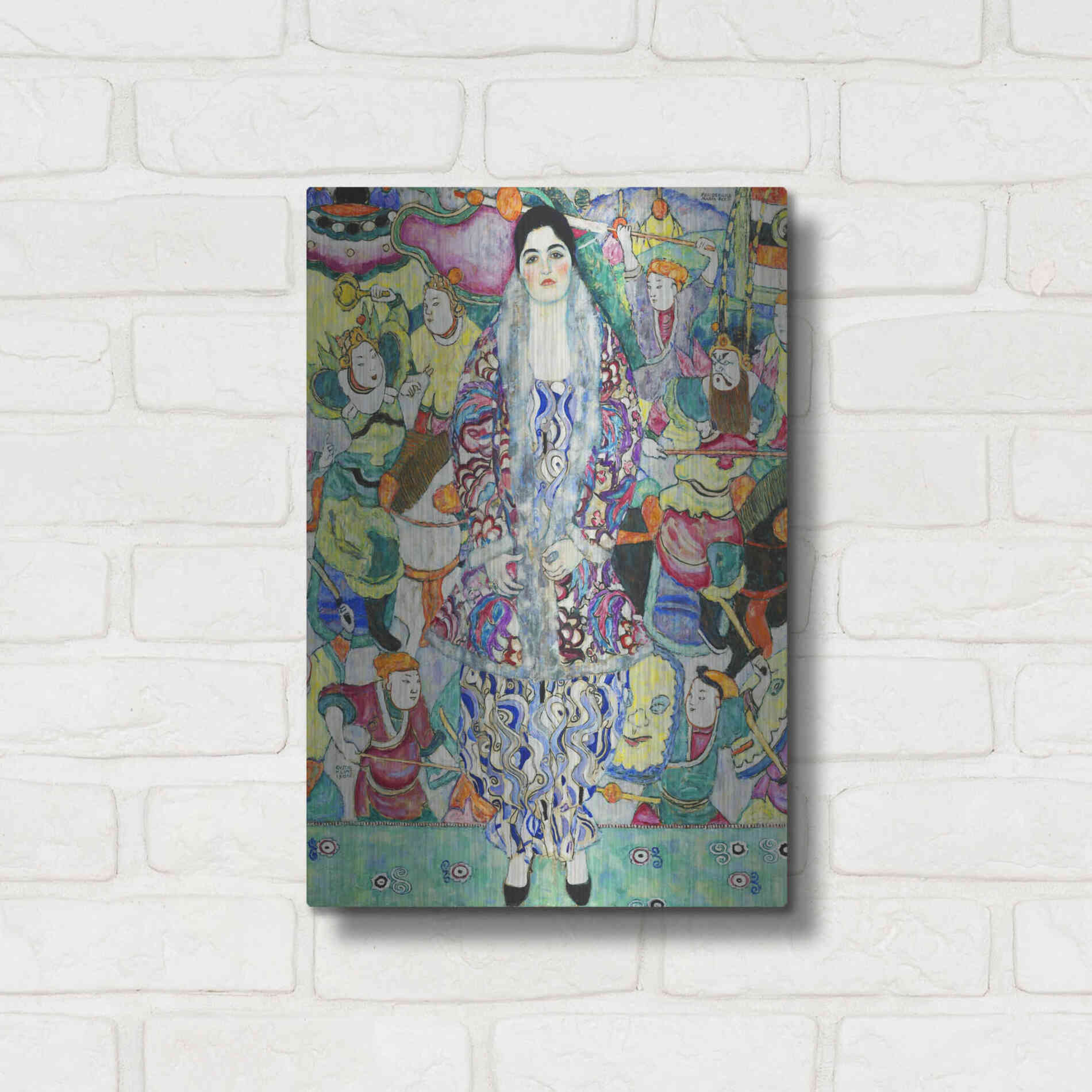 Luxe Metal Art 'Portrait of Friederike Maria Beer' by Gustav Klimt, Metal Wall Art,12x16