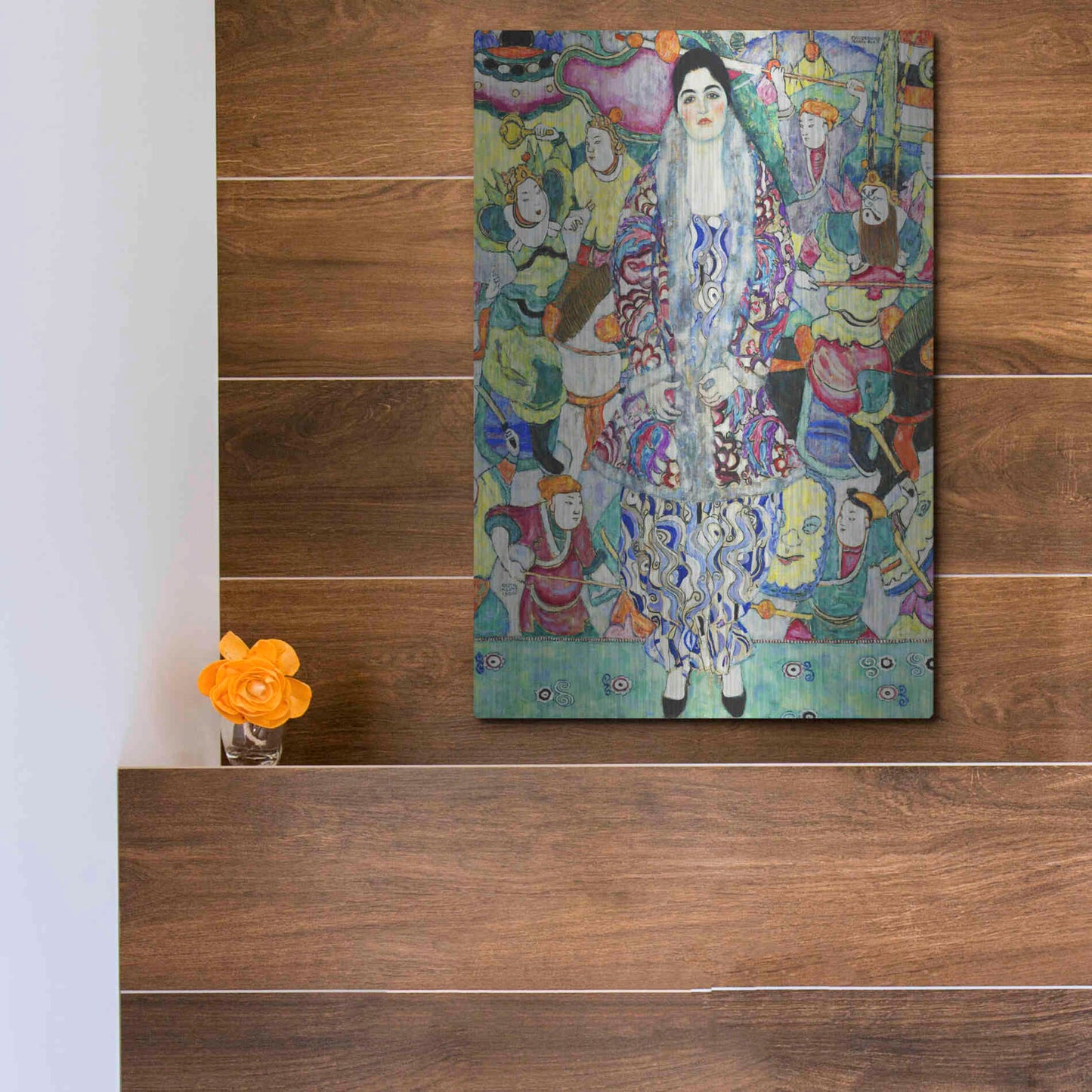 Luxe Metal Art 'Portrait of Friederike Maria Beer' by Gustav Klimt, Metal Wall Art,12x16