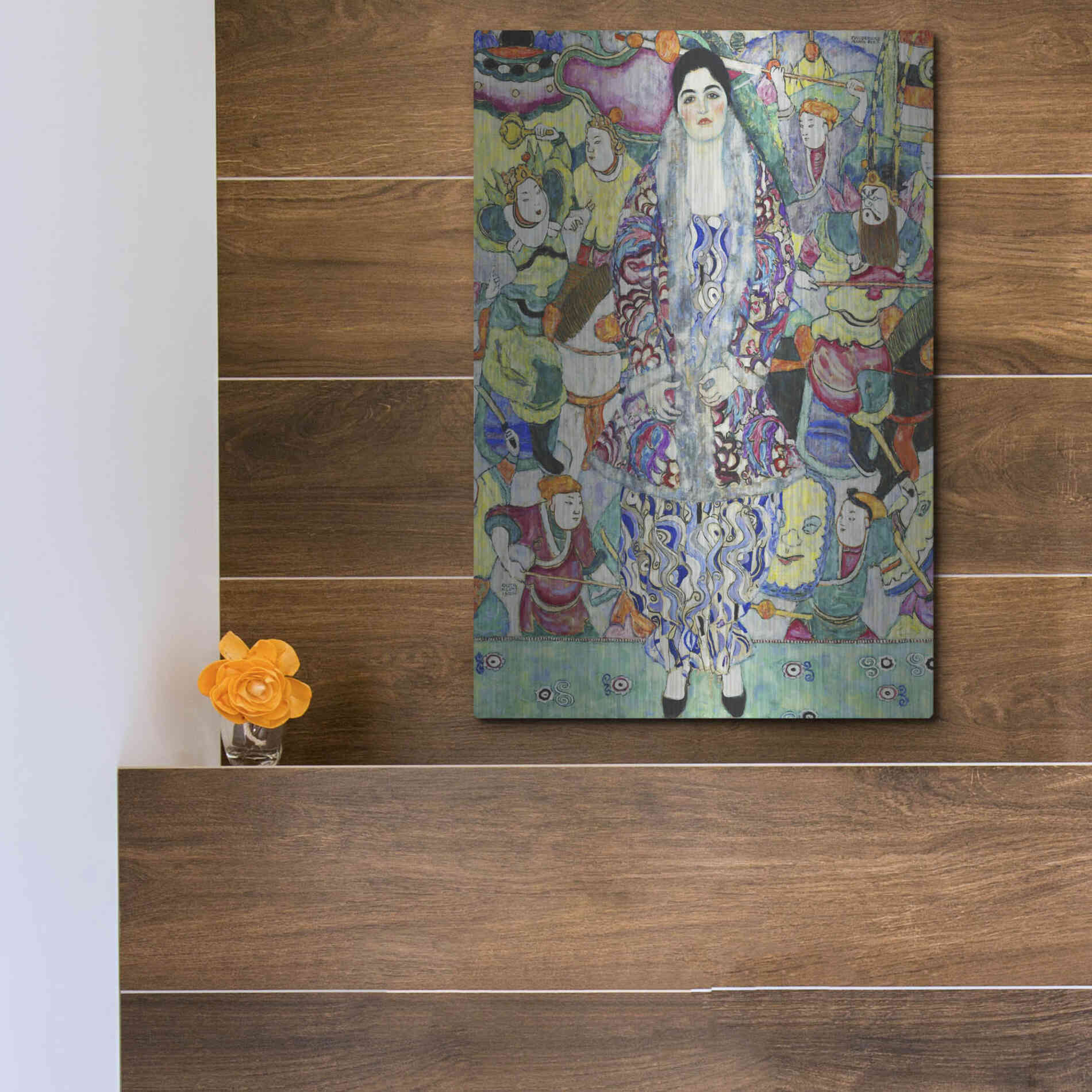 Luxe Metal Art 'Portrait of Friederike Maria Beer' by Gustav Klimt, Metal Wall Art,12x16