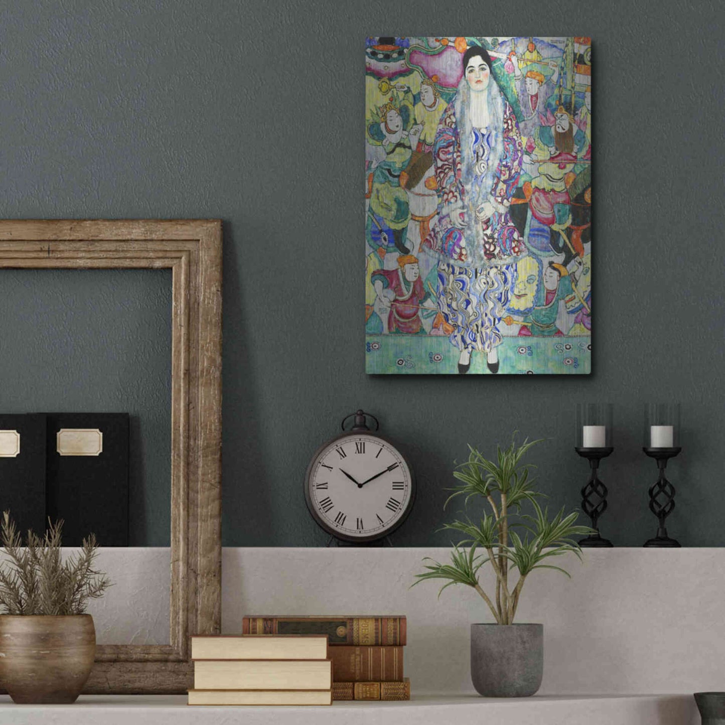 Luxe Metal Art 'Portrait of Friederike Maria Beer' by Gustav Klimt, Metal Wall Art,12x16