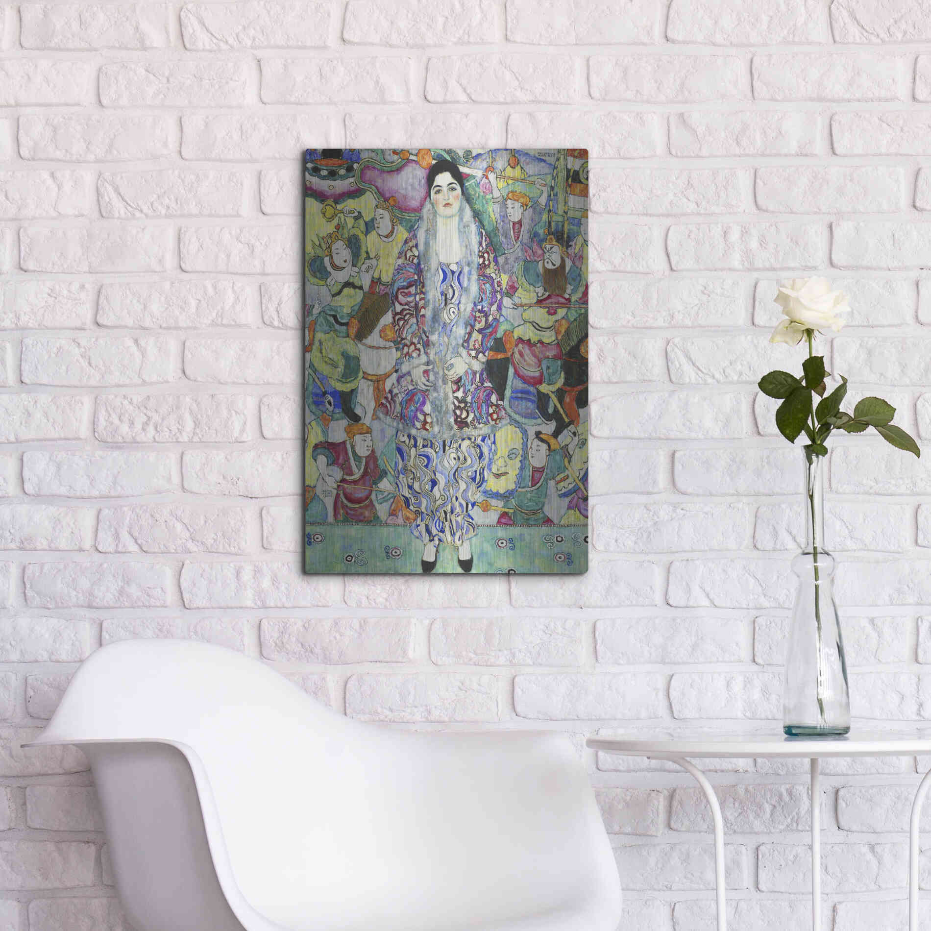 Luxe Metal Art 'Portrait of Friederike Maria Beer' by Gustav Klimt, Metal Wall Art,16x24