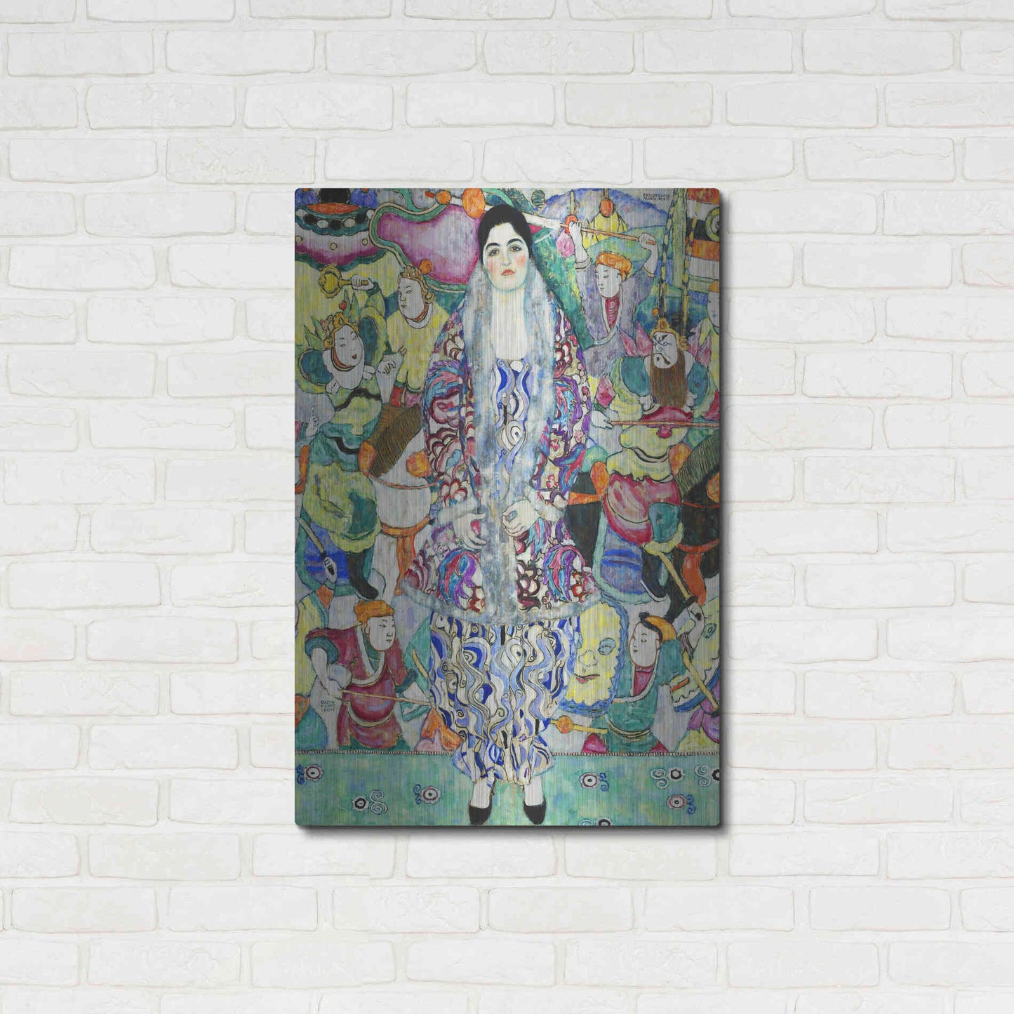 Luxe Metal Art 'Portrait of Friederike Maria Beer' by Gustav Klimt, Metal Wall Art,24x36
