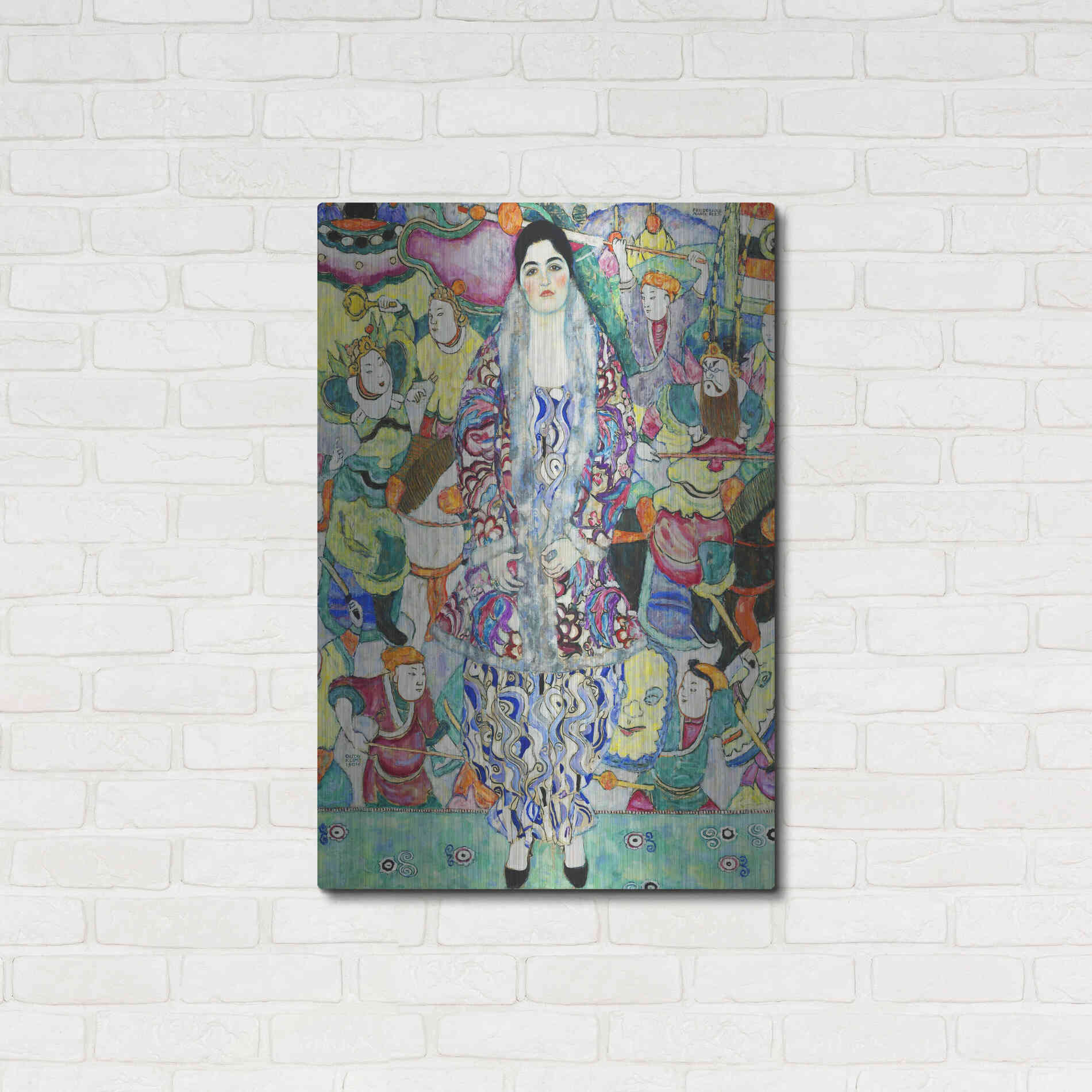 Luxe Metal Art 'Portrait of Friederike Maria Beer' by Gustav Klimt, Metal Wall Art,24x36