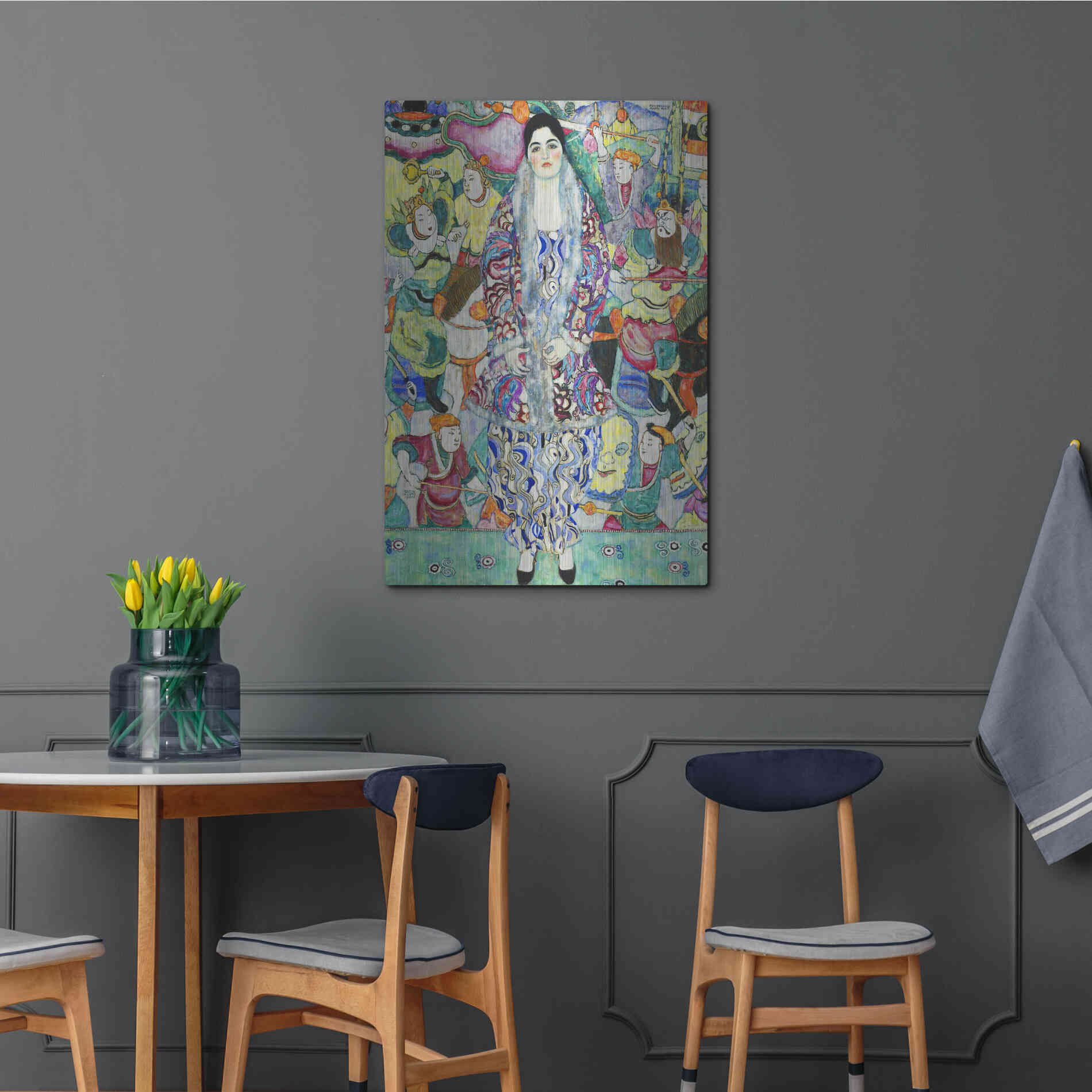 Luxe Metal Art 'Portrait of Friederike Maria Beer' by Gustav Klimt, Metal Wall Art,24x36