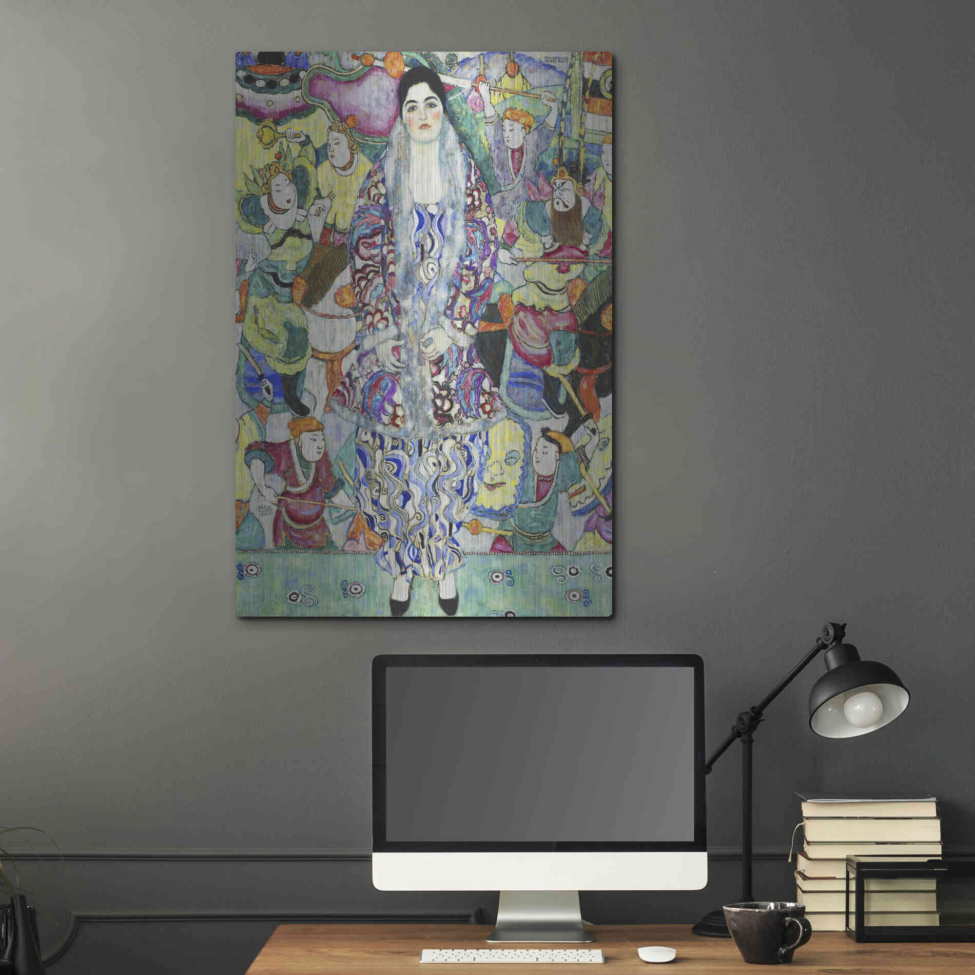 Luxe Metal Art 'Portrait of Friederike Maria Beer' by Gustav Klimt, Metal Wall Art,24x36
