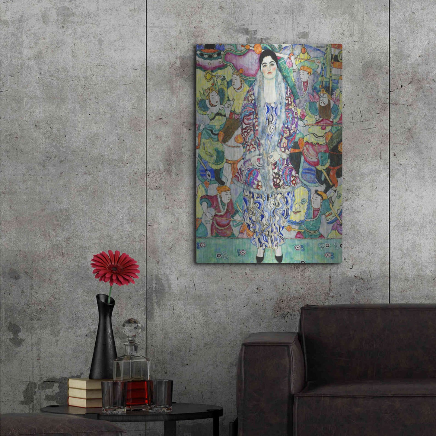 Luxe Metal Art 'Portrait of Friederike Maria Beer' by Gustav Klimt, Metal Wall Art,24x36