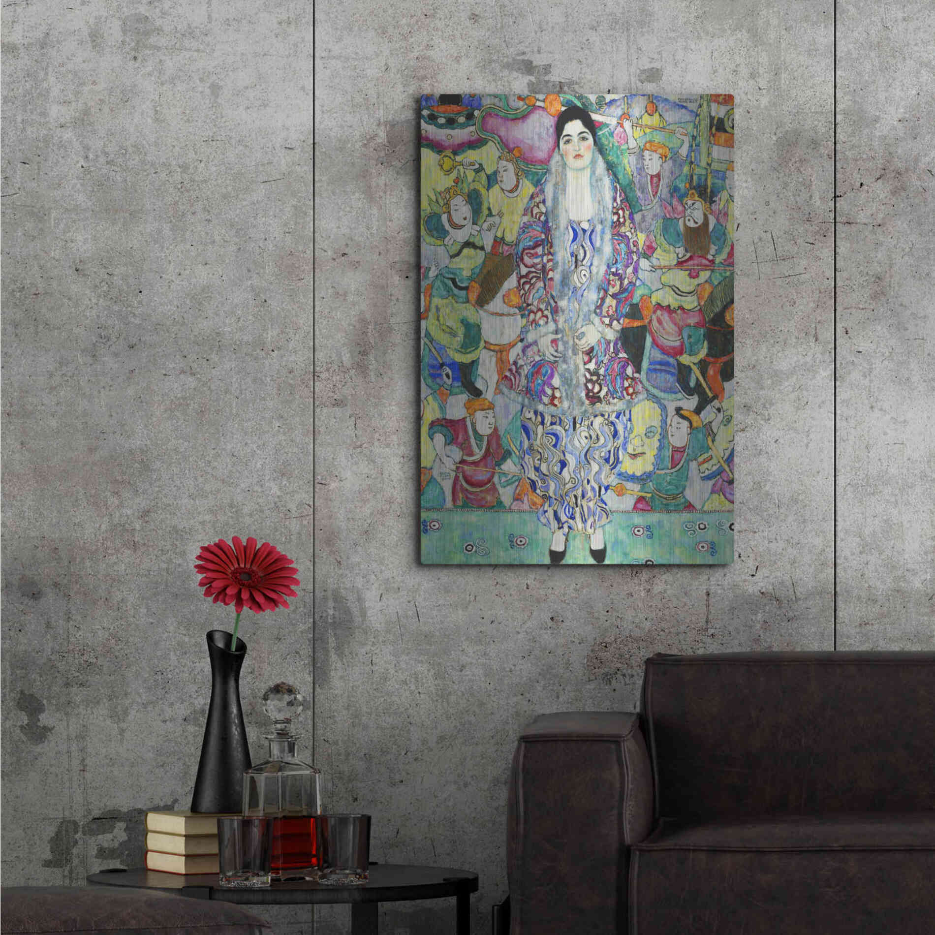 Luxe Metal Art 'Portrait of Friederike Maria Beer' by Gustav Klimt, Metal Wall Art,24x36