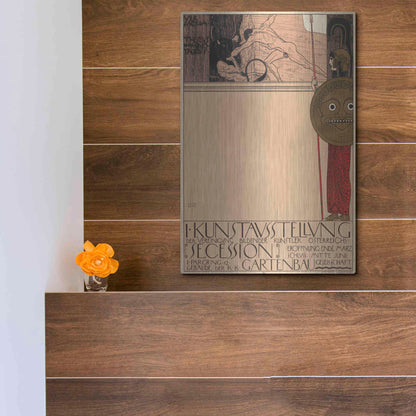 Luxe Metal Art 'Plakat der 1. Ausstellung der Secession' by Gustav Klimt, Metal Wall Art,12x16