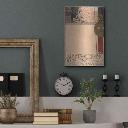 Luxe Metal Art 'Plakat der 1. Ausstellung der Secession' by Gustav Klimt, Metal Wall Art,12x16