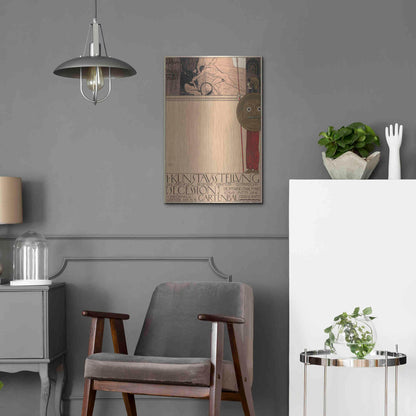 Luxe Metal Art 'Plakat der 1. Ausstellung der Secession' by Gustav Klimt, Metal Wall Art,16x24