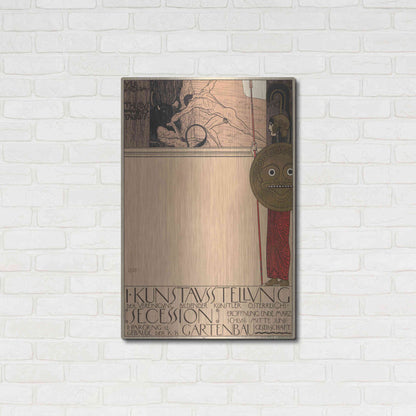 Luxe Metal Art 'Plakat der 1. Ausstellung der Secession' by Gustav Klimt, Metal Wall Art,24x36