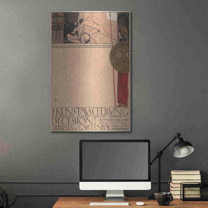 Luxe Metal Art 'Plakat der 1. Ausstellung der Secession' by Gustav Klimt, Metal Wall Art,24x36