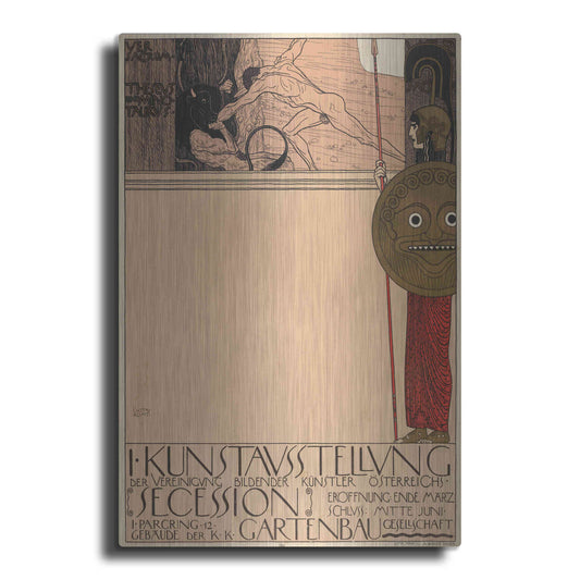 Luxe Metal Art 'Plakat der 1. Ausstellung der Secession' by Gustav Klimt, Metal Wall Art