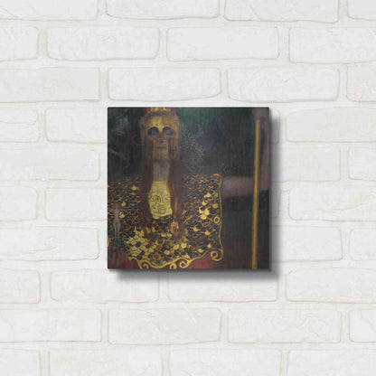 Luxe Metal Art 'Pallas Athene' by Gustav Klimt, Metal Wall Art,12x12