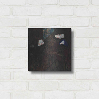 Luxe Metal Art 'Mother with Two Children' by Gustav Klimt, Metal Wall Art,12x12