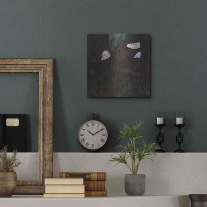 Luxe Metal Art 'Mother with Two Children' by Gustav Klimt, Metal Wall Art,12x12