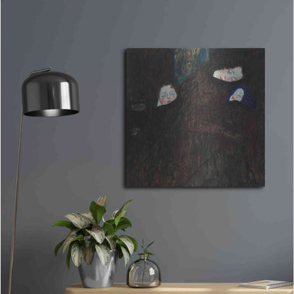 Luxe Metal Art 'Mother with Two Children' by Gustav Klimt, Metal Wall Art,24x24