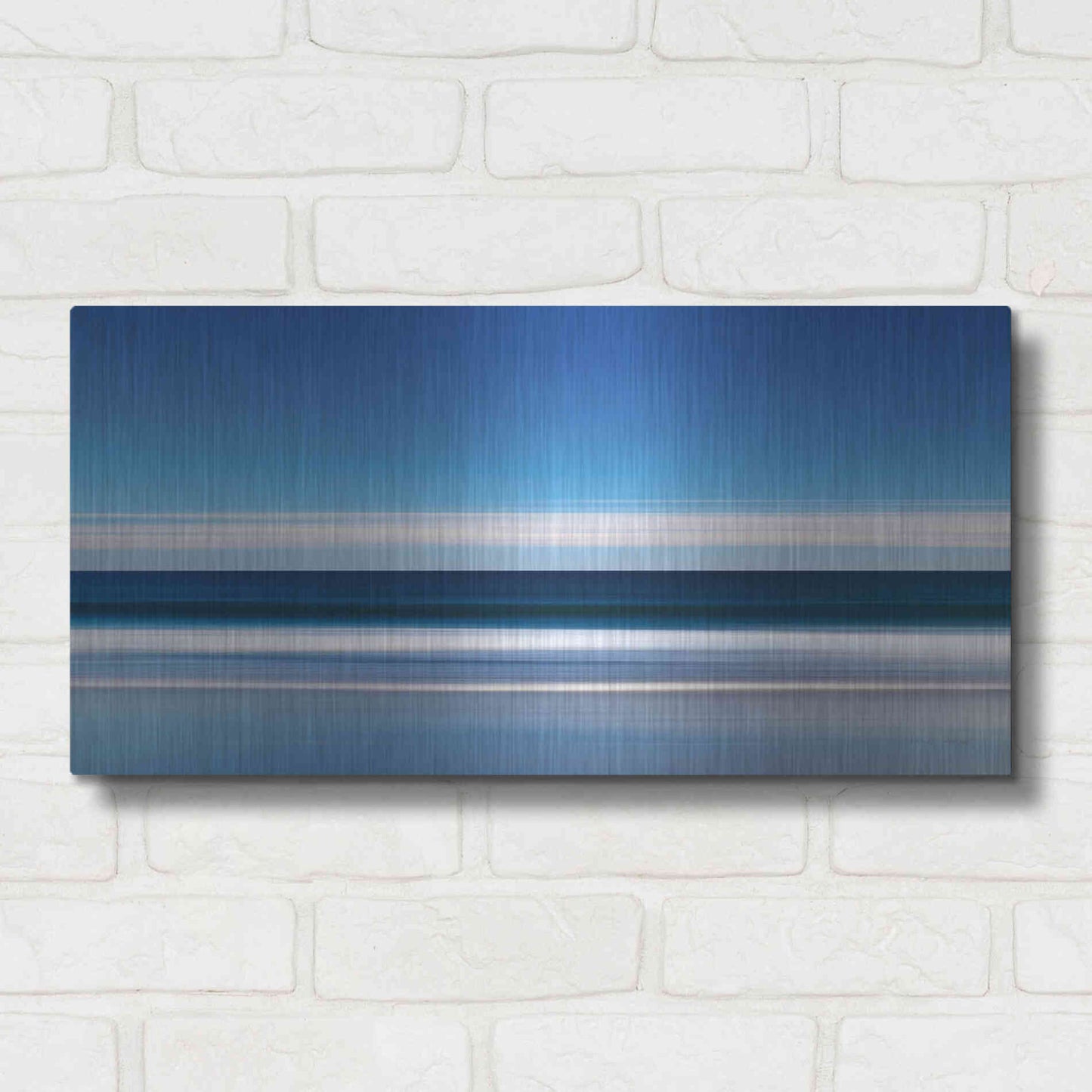 Luxe Metal Art 'Lucy Vincent Waves' by Katherine Gendreau, Metal Wall Art,24x12
