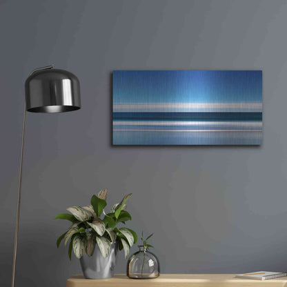 Luxe Metal Art 'Lucy Vincent Waves' by Katherine Gendreau, Metal Wall Art,24x12