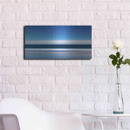 Luxe Metal Art 'Lucy Vincent Waves' by Katherine Gendreau, Metal Wall Art,24x12
