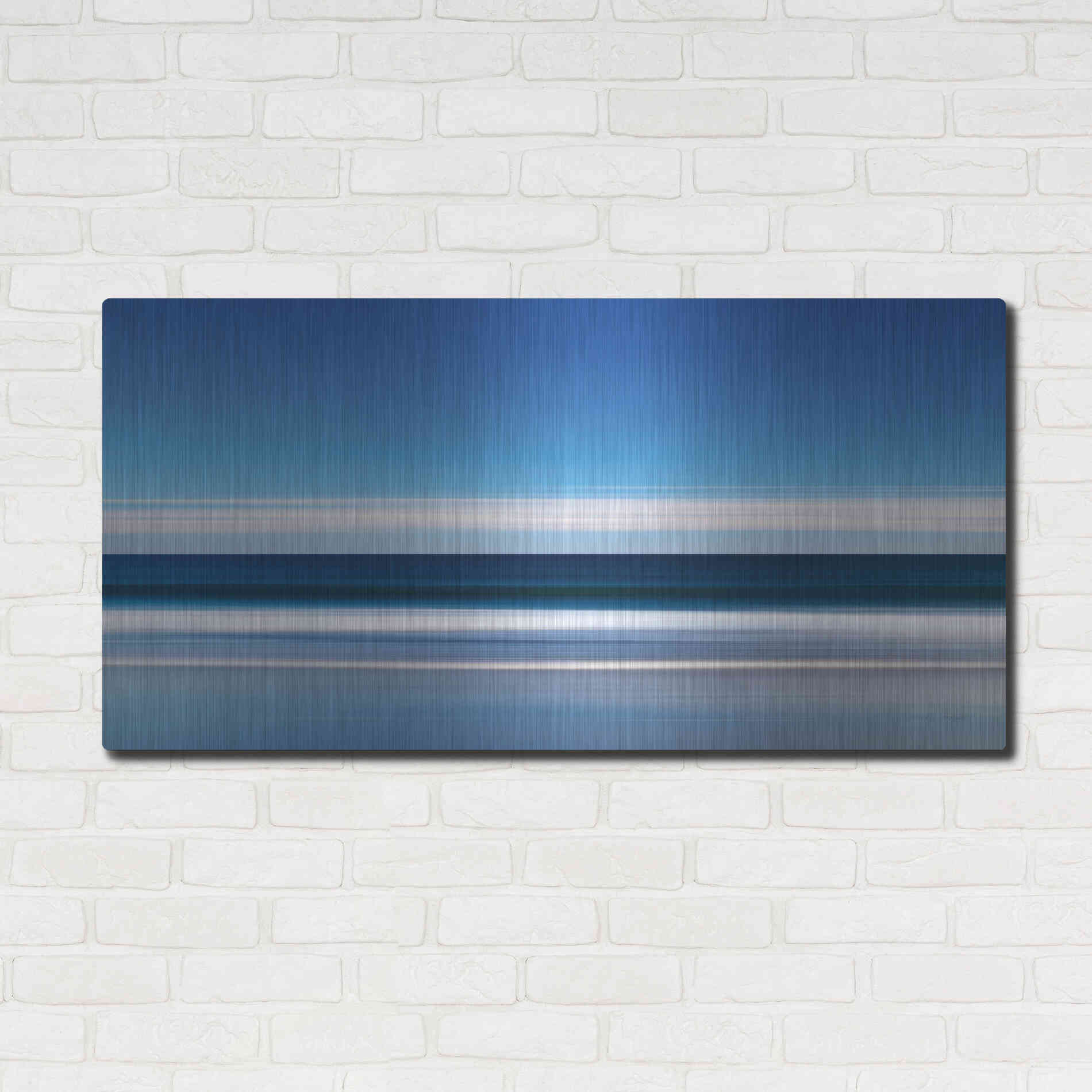 Luxe Metal Art 'Lucy Vincent Waves' by Katherine Gendreau, Metal Wall Art,48x24